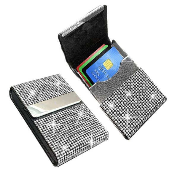 Bling Rhinestone Business Card Holder - Picture 2 of 6